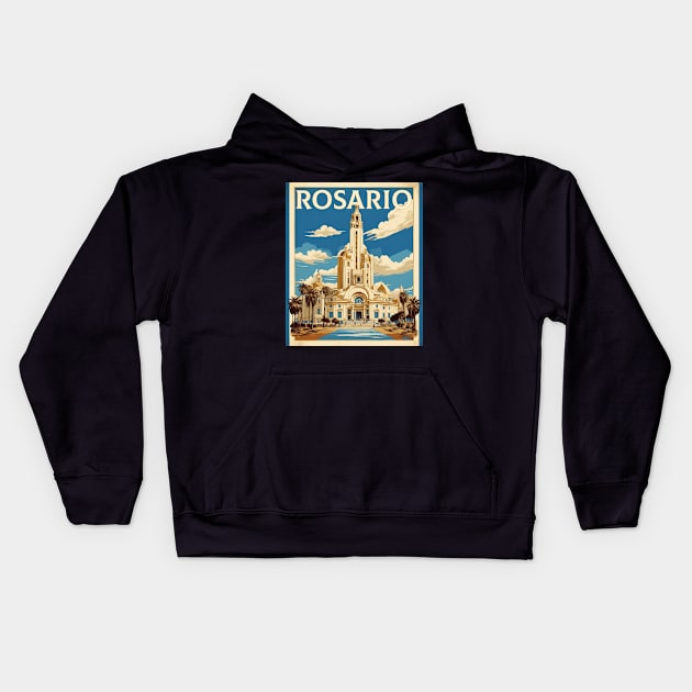 Rosario Argentina Vintage Tourism Poster Kids Hoodie by TravelersGems